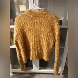 Yellow candies fuzzy turtle neck sweater size small